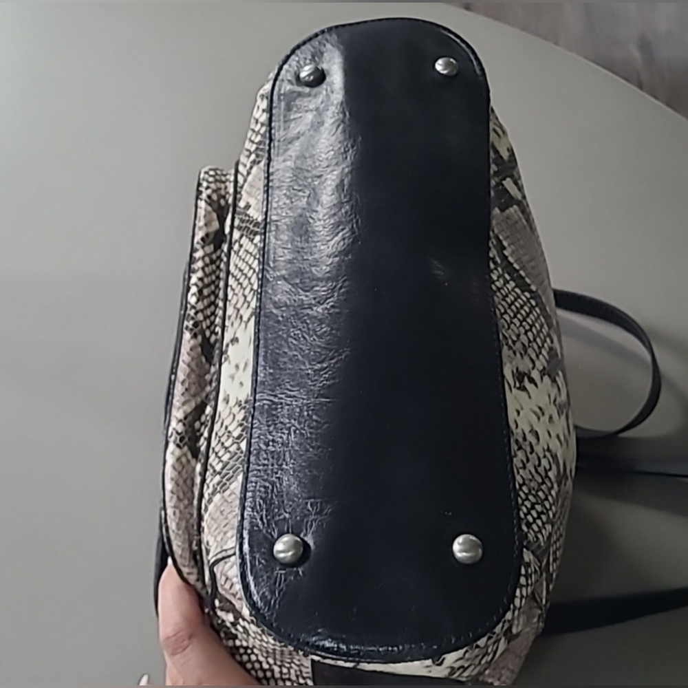 Patricia Nash Alviano 10th Anniversary Leather Tote Python/Snake w/Dustbag - Picture 2 of 11